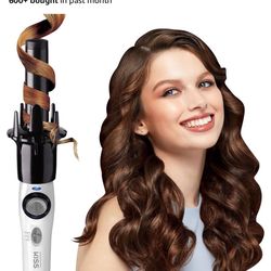 KISS Instawave Deluxe Automatic Rotating Curling Iron, Patented Automotic Spinner, 2-Way Rotation, 1” Ceramic Ionic Wand, Dual Heat Settings, 420° Max