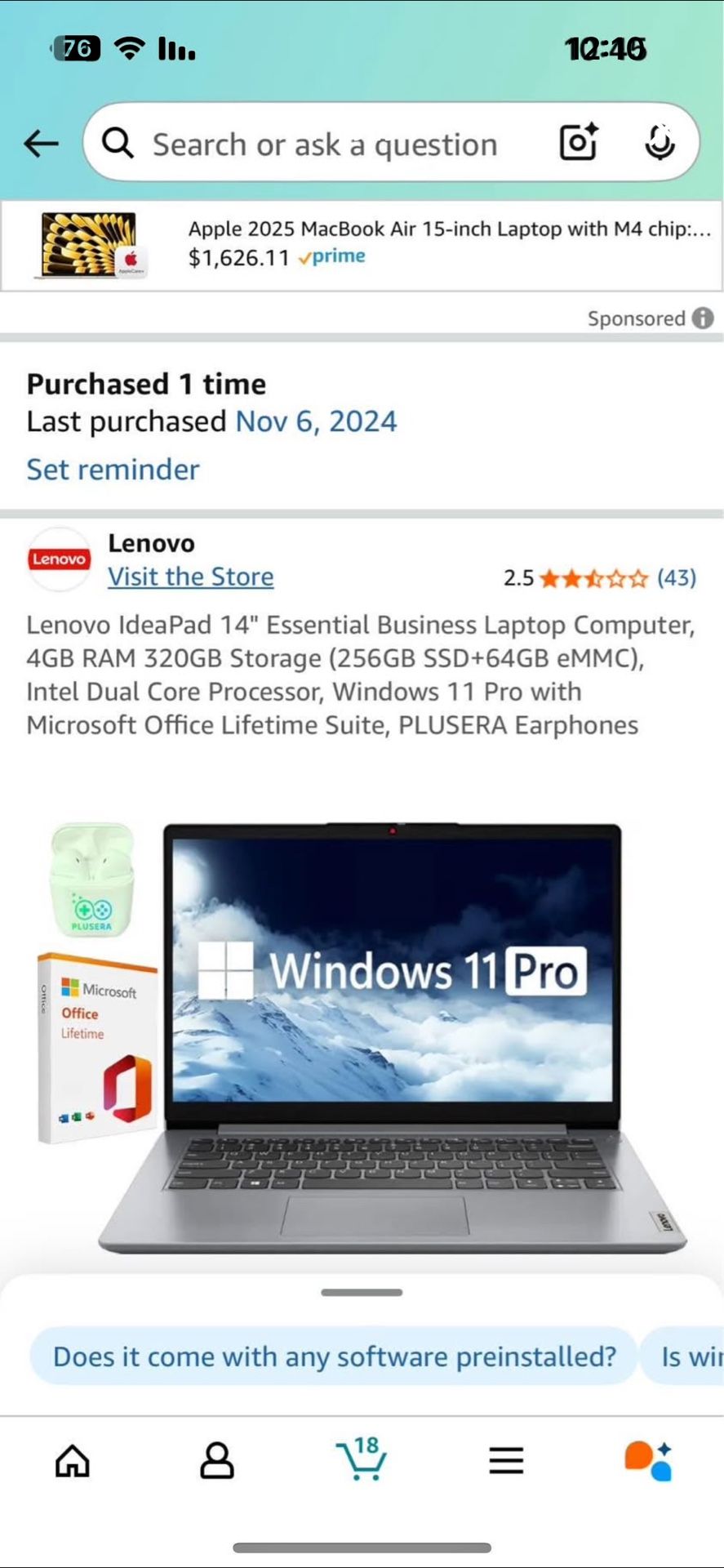 Brand-new Lenovo laptop