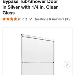 MAIN
Cove 50 in. to 54 in. x 55 in. Semi-Framed Sliding Bypass Tub/Shower Door in Silver with 1/4 in. Clear Glass