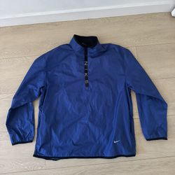 Nike Mens Large Travis Scott Mini Swoosh Lined Windbreaker Jacket Blue Vintage