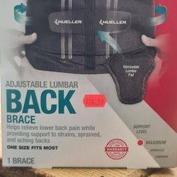 Mueller Sport Care Lumbar Back Brace with Removable Pad One Size, 1.0 ea