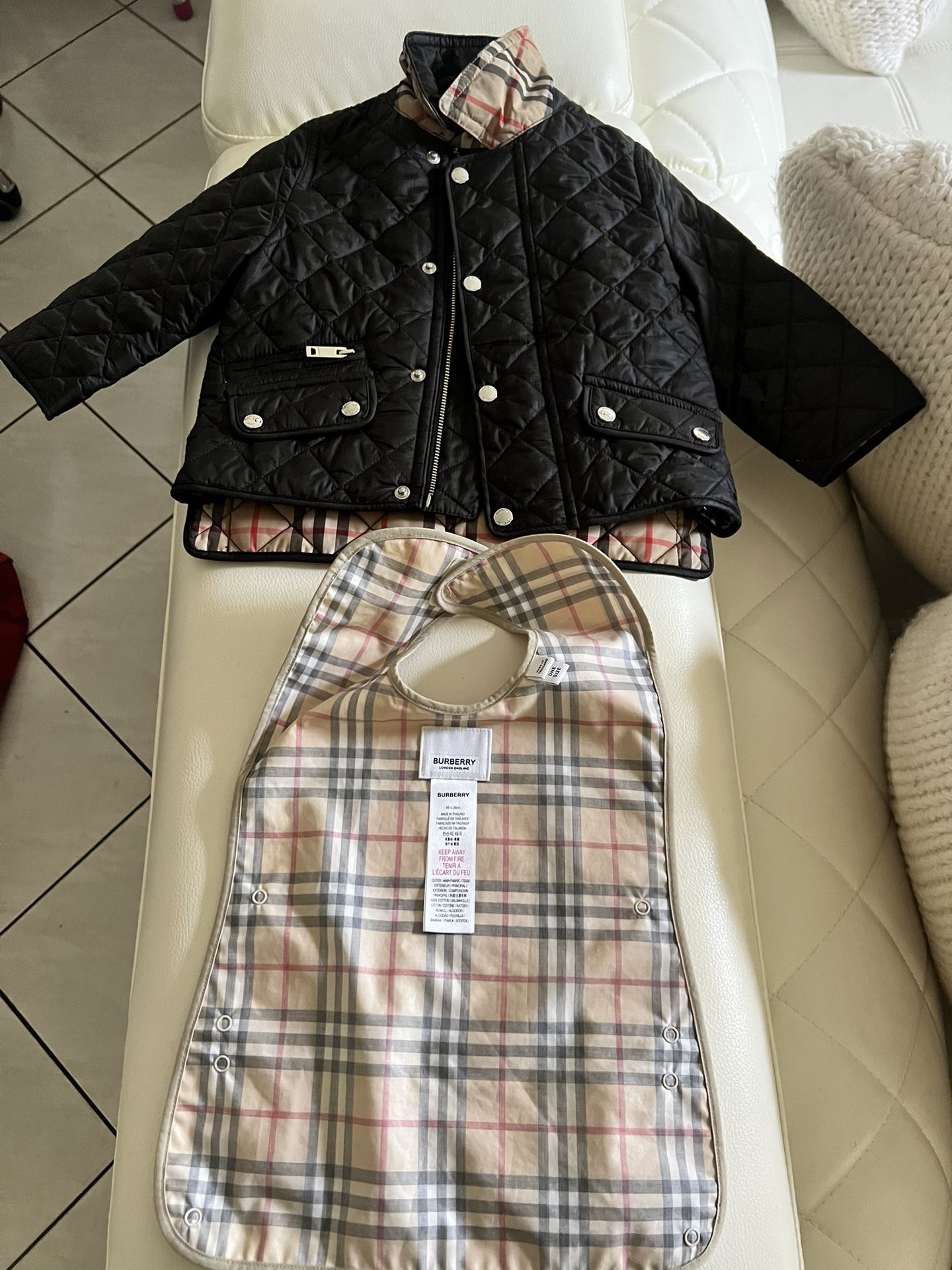 Authentic Burberry Jacket & Bib 12 Mos for Sale in Hollywood, FL -