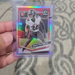 Clark Phillips III Optic Silver Prizm Rookie Football Card