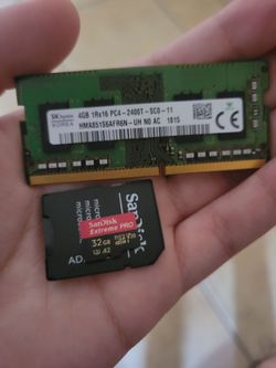 4gb DDR4 Memory Ram + 32gb micro sd card