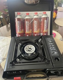 New Portable Gas Stove with (4 pack gas)
