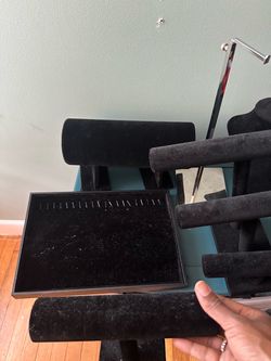 Black Velvet Jewelry Display Stand Set
