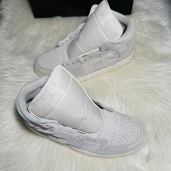 Jordan 1 Retro Se Mid Suede Leather Pale White Mens 10.5