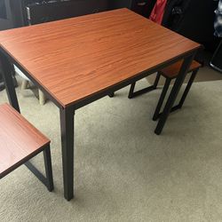 Table And Two Stools Set /NEW