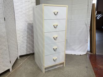Slim White 5-Drawer Dresser