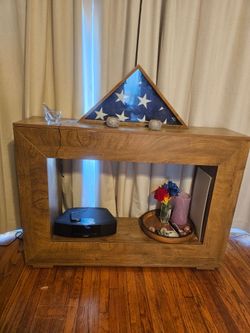 Oak style console table