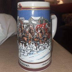 1989 Anheuser-Busch Budweiser Clydesdales Holiday Stein