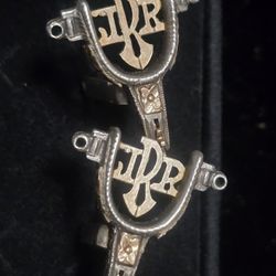 Spinning Spur Cufflinks Vintage Gold&sterling 