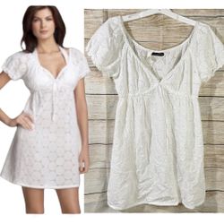 La Blanca swim coverup eyelet lace white dress Size Medium