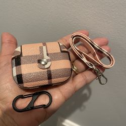 AirPods Pro Case Cover , Protective Pu Imitation Leather Case Skin for Airpods Pro 3, Front LED Visible,Keychain/Lanyard