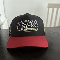 Raising canes snap back Hat Black& Red