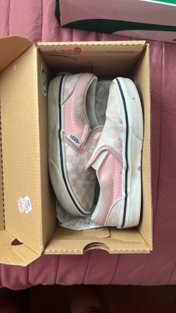 Pink Checker Slip On Vans 12Y
