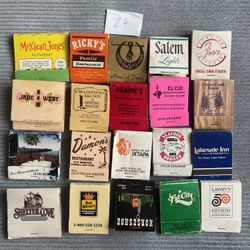 Vintage Restaurant, Hotel & Bar Matchbooks, USA Advertising Ephemera, 1960s–1990s