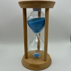 30 minutes Fluorescent Hourglass Sand Timer with wooden frame. 