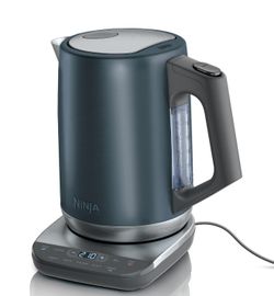 New Ninja Precision Temperature Electric Kettle with 7 Presets and Rapid Boil, 7-Cup Capacity, Blue Stainless Steel