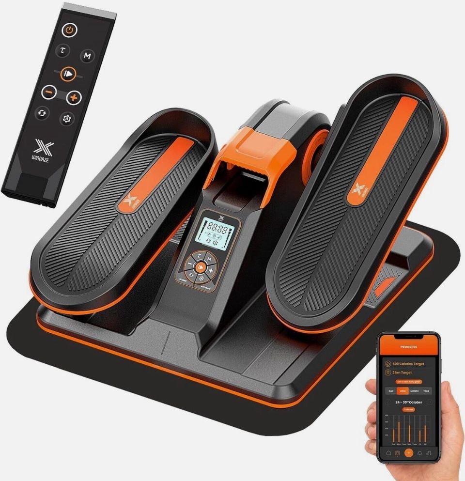 Open Box WINDAZE Under Desk Elliptical Machine with Smart App, Mini Training Machine