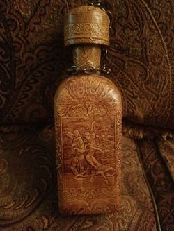 Vintage Leather Wrapped Bottle
