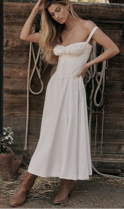 House Of CB CARMEN WHITE BUSTIER SUNDRESS NWOT