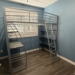 Metal Bunk Bed Loft With Desk 