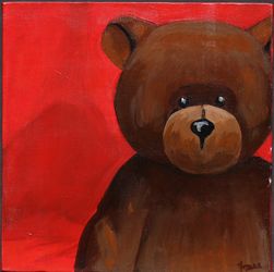 Toy Bear original artwork painting acrylic for kids room dec