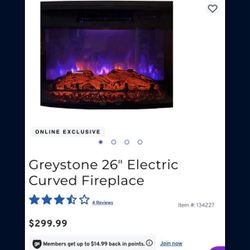 Greystone 26" Electric Curved Fireplace
