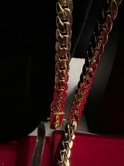 unisex 14k gold filled miami c inspired chain and bracelet set 5mm