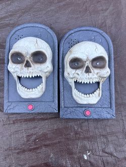 Animated Skull Halloween Doorbell Set of 2