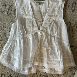 Francesca White Eyelet Top 