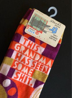 Silly Blue Q Socks Women’s Crew “This Grandma Has Seen Some S@&!” Soft Cotton Women’s Sz: 5-10