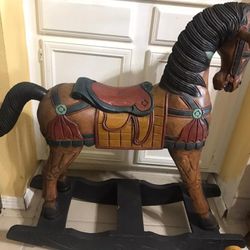Antique Wood Rocking Horse