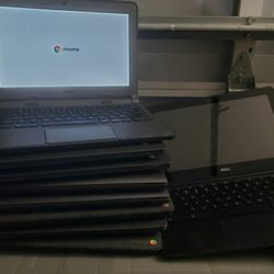 9 Dell Chrome Books Lot - All Working