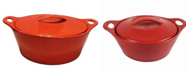 Vintage Corningware Creations Stoneware Ruby Circular Casserole Dish 1.5 Quart & 2.5 Quart