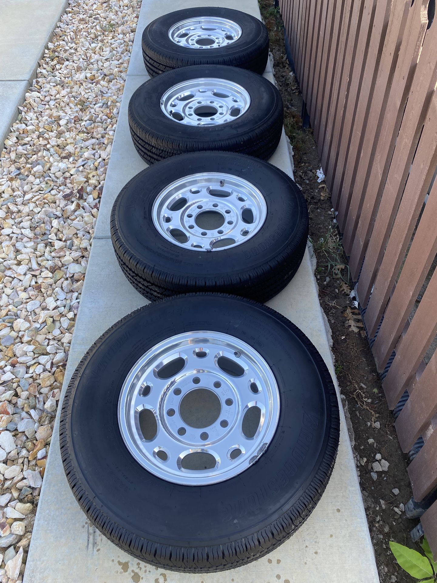 CHEVY 2500 8 LUG WHEEL-SET - LT 245 75 16 BRIDGESTONE