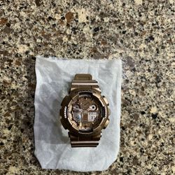 ⌚️ * ROSE GOLD *  G- S H O C K    -  PERFECT CONDITION !!!  ‼️  MUST  SEE  !!!!!! ( ALWAYS  SEALED  IN  POUCH )  *  GA-100GD-9A Rose Gold  *   ⌚️⌚️⌚️