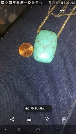 Large genuine turqoise pendant necklace