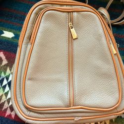 valentina beige/gray mini backpack