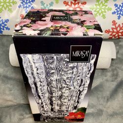 Mikasa FROSTFIRE Crystal Glass 9.5" Flower Vase