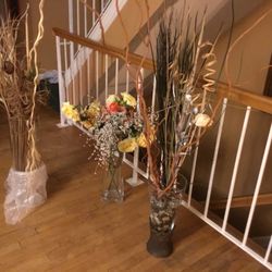 Three  Gorgeous  Expensive  Vases With Different Type  Of Flowers At A Bargain 