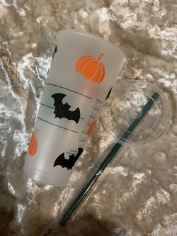 Starbucks cup pumpkin and glitter bats
