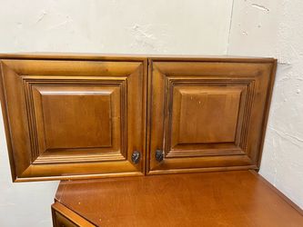Wood Cabinet with Double Door Storage