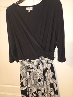 Black & White Wrap-Style Maxi Dress