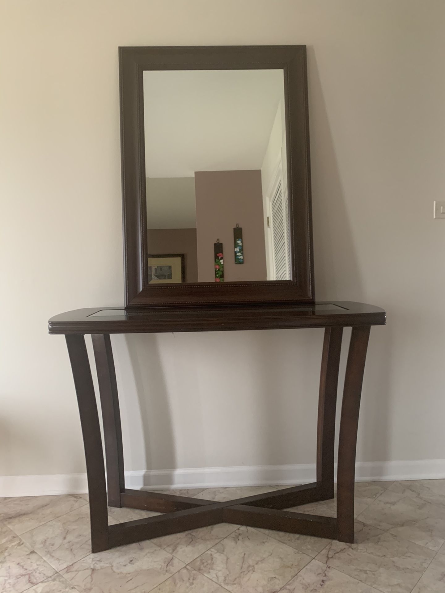 High Quality Wooden Entrance Table with Mirror