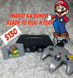N64 BUNDLE WITH MARIO 64 READY TO PLUG N PLAY