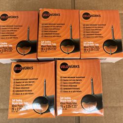 Velowurks Self Sealing Bike Tubes 26” 5-Pack New!