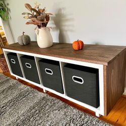 5 Ft Oak-framed Bench w/ BINS