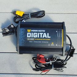 Minn Kota MK-220D (1822205) is a 2-bank, 10-amp per bank (20 amps total) waterproof onboard marine charger designed for 12/24V systems